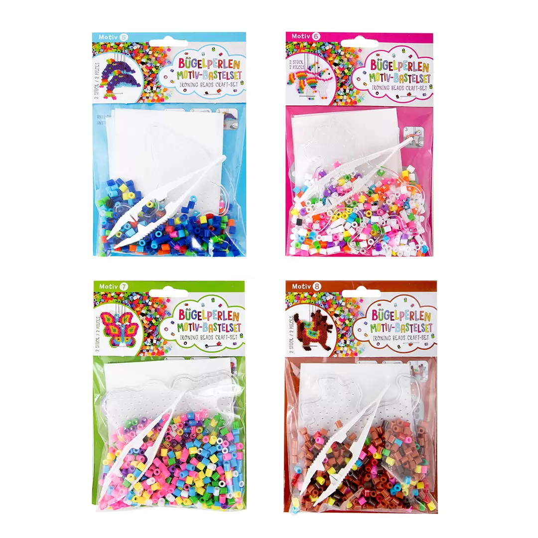 Kit Creativo Per Perline Da Stiro: 10 Sagome E 1000 Perline Colorate Per Bambini