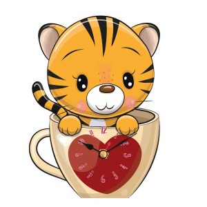 OROLOGIO DA TAVOLO - GATTO TAZZA