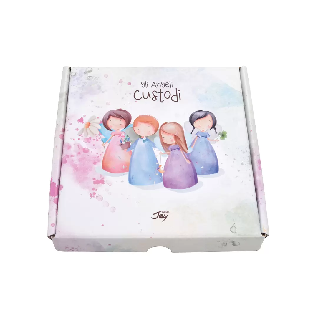 Quadro Decorato con Angelo Custode per Bambino