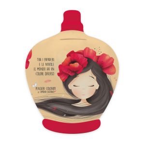 SALVADANAIO CON FORO PENSIERI COLORATI - TRA I PAPAVERI E LE NUVOLE