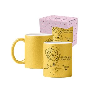 TAZZA MUG GLITTERATA PENSIERI COLORATI - CARO BABBO NATALE