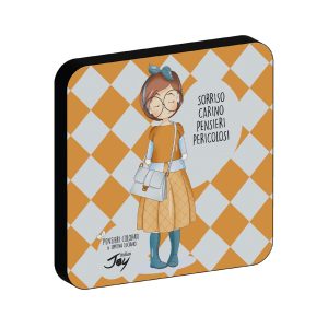 TARGA IN LEGNO PENSIERI COLORATI - SORRISO CARINO PENSIERI PERICOLOSI